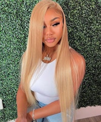 straight lace front wig with bangs